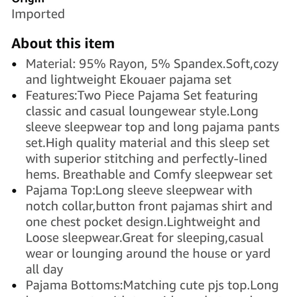 Ekouaer 2XL NWT Blue Button Down Pajama Set Long Sleeve - Picture 8 of 16